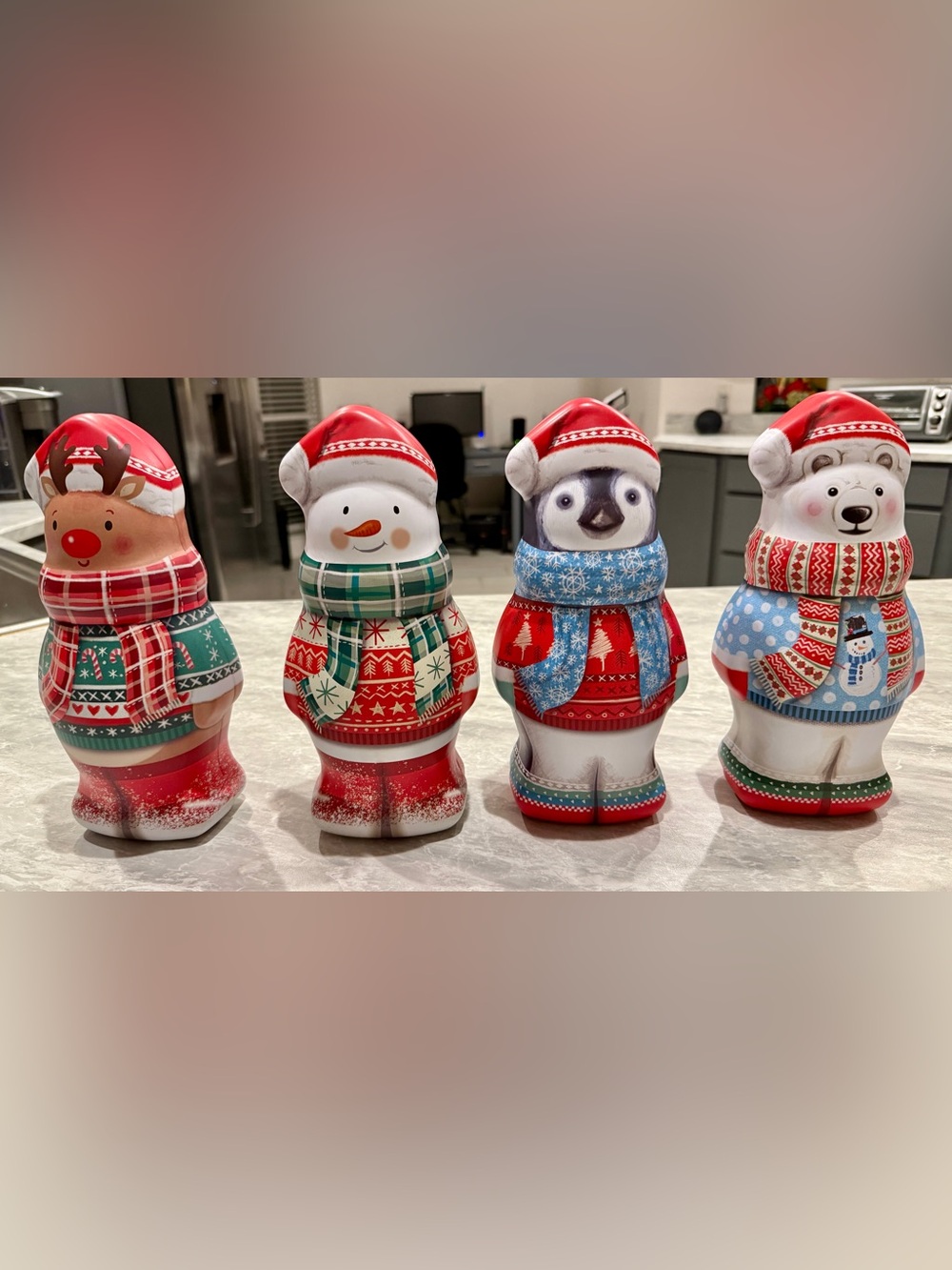 Lot 4 RUSSELL STOVER Holiday Limited Edition 3D Candy Cookie Metal Tins NWOT